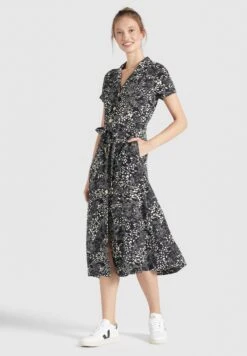 Khujo GoyaAbito A CamiciaSchwarz Weiß Gemustert Donna Vestiti KH121C0CX-Q11 -Khujo Negozio di alimentari 0f1eb9a5eab94463a7ff047b75107d40