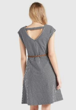 Khujo LeifaVestito EstivoDunkelblau-Weiß Gestreift Donna Vestiti KH121C0D1-K11 -Khujo Negozio di alimentari ee6166a468f24730a625576628f60b13