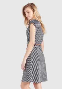 Khujo LeifaVestito EstivoDunkelblau-Weiß Gestreift Donna Vestiti KH121C0D1-K11 -Khujo Negozio di alimentari ff5b9aeccd6e4f43ae0b8a04bce539c8